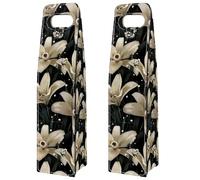 VAPOKF Wine Tote Carrier, 2 PCS Reusable Leather Single Bottle Champagne, Beer Gift Bags for Birthday, Wedding, Picnic Party, Christmas - Horror Lilies Spiders Cobwebs Eyes