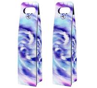 VAPOKF Wine Tote Carrier, 2 PCS Reusable Leather Single Bottle Champagne, Beer Gift Bags for Birthday, Wedding, Picnic Party, Christmas - Tie Dye Swirl Colored