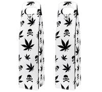 VAPOKF Wine Tote Carrier, 2 PCS Reusable Leather Single Bottle Champagne, Beer Gift Bags for Birthday, Wedding, Picnic Party, Christmas - Skull Pirate Weed Cannabis