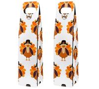 VAPOKF Wine Tote Carrier, 2 PCS Reusable Leather Single Bottle Champagne, Beer Gift Bags for Birthday, Wedding, Picnic Party, Christmas - TurkeyThanksgiving Pattern