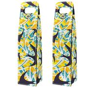 VAPOKF Wine Tote Carrier, 2 PCS Reusable Leather Single Bottle Champagne, Beer Gift Bags for Birthday, Wedding, Picnic Party, Christmas - Swallow Bird Feather Pattern