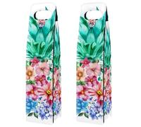 VAPOKF Wine Tote Carrier, 2 PCS Reusable Leather Single Bottle Champagne, Beer Gift Bags for Birthday, Wedding, Picnic Party, Christmas - Tropical Florals Pineapple