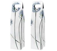 VAPOKF Wine Tote Carrier, 2 PCS Reusable Leather Single Bottle Champagne, Beer Gift Bags for Birthday, Wedding, Picnic Party, Christmas - Dandelion Flower Spring