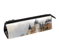 VAPOKF Winter City Building River Pen Bag Stationery Pouch Pencil Bag Cosmetic Pouch Bag Compact Zipper Bag