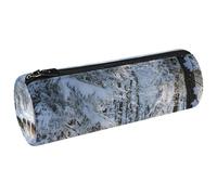 VAPOKF Wolves Walking on Cold Forest Canvas Pen Pencil Case Coin Purse Cosmetic Makeup Bag for Student Stationery School Office Storage