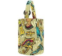 VAPOKF Womens Bucket Handbag, Ancient Egypt Women Bird Cat Art Pattern Canvas Tote Bag Purses Trendy Shoulder Bag