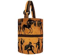 VAPOKF Womens Bucket Handbag, Ancient Greek Canvas Tote Bag Purses Trendy Shoulder Bag