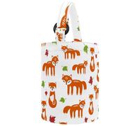 VAPOKF Womens Bucket Handbag, Autumn Fox and Leaves Forest Animals Plants Pattern Canvas Tote Bag Purses Trendy Shoulder Bag