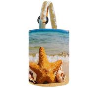 VAPOKF Womens Bucket Handbag, Beach Starfish Coastal Canvas Tote Bag Purses Trendy Shoulder Bag