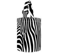 VAPOKF Womens Bucket Handbag, Black White Zebra Skin Canvas Tote Bag Purses Trendy Shoulder Bag