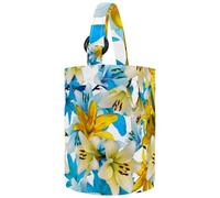 VAPOKF Womens Bucket Handbag, Blossom Flowers Lily Pattern Canvas Tote Bag Purses Trendy Shoulder Bag