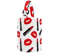 VAPOKF Womens Bucket Handbag, Cartoon Comic Red Lipstick Pattern Canvas Tote Bag Purses Trendy Shoulder Bag