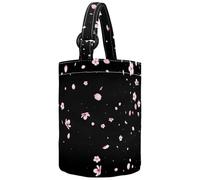VAPOKF Womens Bucket Handbag, Cherry Blossom Summer Flying 3d Petals Pattern Canvas Tote Bag Purses Trendy Shoulder Bag