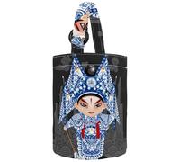 VAPOKF Womens Bucket Handbag, Chinese Peking Actress Canvas Tote Bag Purses Trendy Shoulder Bag