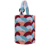 VAPOKF Womens Bucket Handbag, Colorful Spanish Fan Pattern Canvas Tote Bag Purses Trendy Shoulder Bag