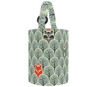 VAPOKF Womens Bucket Handbag, Cute Fox Bear Tree Canvas Tote Bag Purses Trendy Shoulder Bag