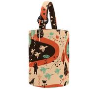 VAPOKF Womens Bucket Handbag, Cute Fox Bird Tree Floral Canvas Tote Bag Purses Trendy Shoulder Bag