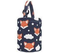 VAPOKF Womens Bucket Handbag, Cute Fox with Clouds and Star Canvas Tote Bag Purses Trendy Shoulder Bag