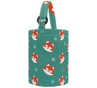 VAPOKF Womens Bucket Handbag, Cute Foxes Heads and Stars Pattern Canvas Tote Bag Purses Trendy Shoulder Bag