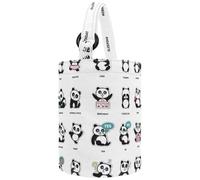 VAPOKF Womens Bucket Handbag, Cute Panda Different Poses Moods Pattern Canvas Tote Bag Purses Trendy Shoulder Bag