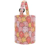 VAPOKF Womens Bucket Handbag, Cute Pig Cartoon Animals Pattern Canvas Tote Bag Purses Trendy Shoulder Bag