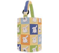 VAPOKF Womens Bucket Handbag, Different Rabbit Moods Pattern Canvas Tote Bag Purses Trendy Shoulder Bag