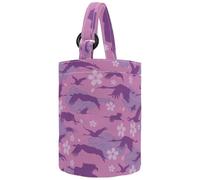 VAPOKF Womens Bucket Handbag, Flying Lanruo Clouds and Cherry Blossom Purple Pattern Canvas Tote Bag Purses Trendy Shoulder Bag