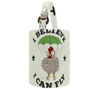 VAPOKF Womens Bucket Handbag, Funny Chicken I Belive I Can Fly Canvas Tote Bag Purses Trendy Shoulder Bag