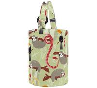 VAPOKF Womens Bucket Handbag, Funny Sloth Toucan Snake Pattern Canvas Tote Bag Purses Trendy Shoulder Bag