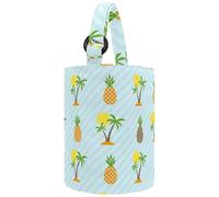 VAPOKF Womens Bucket Handbag, Island Pineapple Coconut Tree Sun Canvas Tote Bag Purses Trendy Shoulder Bag
