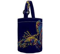 VAPOKF Womens Bucket Handbag, Jazz Trumpet Player Illustration Canvas Tote Bag Purses Trendy Shoulder Bag