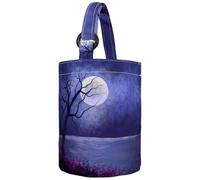 VAPOKF Womens Bucket Handbag, Landscape Moonlight Nature Tree Canvas Tote Bag Purses Trendy Shoulder Bag