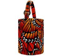 VAPOKF Womens Bucket Handbag, Monarch Butterfly Wings on White Pattern Canvas Tote Bag Purses Trendy Shoulder Bag