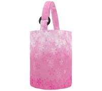 VAPOKF Womens Bucket Handbag, Pink Cherry Blossom in Spring Pattern Canvas Tote Bag Purses Trendy Shoulder Bag