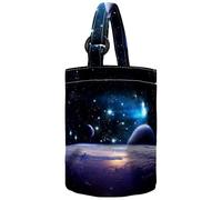 VAPOKF Womens Bucket Handbag, Planets over the Nebulae in Space Canvas Tote Bag Purses Trendy Shoulder Bag