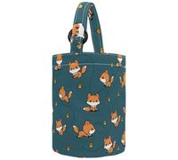 VAPOKF Womens Bucket Handbag, Playful Baby Foxes Pattern. Vector Canvas Tote Bag Purses Trendy Shoulder Bag
