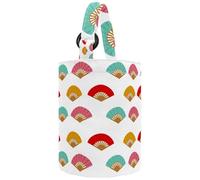 VAPOKF Womens Bucket Handbag, Spanish Fan Pattern Blue Red Pink Yellow Canvas Tote Bag Purses Trendy Shoulder Bag