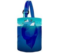 VAPOKF Womens Bucket Handbag, the South Pole penguin Iceberg Underwater Whale Canvas Tote Bag Purses Trendy Shoulder Bag