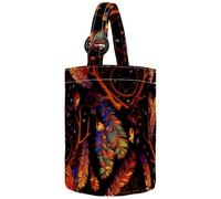 VAPOKF Womens Bucket Handbag, Tribal Dream Catcher Love Heart Feather Pattern Canvas Tote Bag Purses Trendy Shoulder Bag