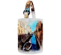 VAPOKF Womens Bucket Handbag, Venice Watercolor Holiday Paint Canvas Tote Bag Purses Trendy Shoulder Bag