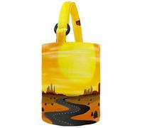 VAPOKF Womens Bucket Handbag, Wild West Scene Sunset Canvas Tote Bag Purses Trendy Shoulder Bag