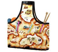 VAPOKF Yarn Storage Bag, Knitting Crochet Tote Bag, Yarn Holder with Pockets for Crocheting, Knitting Accessories (Nautical Treasure Ocean Pattern)