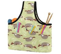 VAPOKF Yarn Storage Bag, Knitting Crochet Tote Bag, Yarn Holder with Pockets for Crocheting, Knitting Accessories (Sloth)