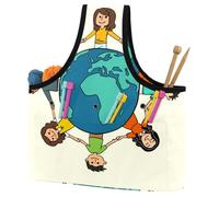 VAPOKF Yarn Storage Bag, Knitting Crochet Tote Bag, Yarn Holder with Pockets for Crocheting, Knitting Accessories (Beautiful Day of Peace)