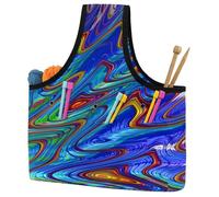 VAPOKF Yarn Storage Bag, Knitting Crochet Tote Bag, Yarn Holder with Pockets for Crocheting, Knitting Accessories (Fractal Art)