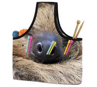 VAPOKF Yarn Storage Bag, Knitting Crochet Tote Bag, Yarn Holder with Pockets for Crocheting, Knitting Accessories (Animal Sloth)