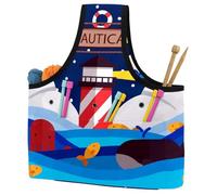 VAPOKF Yarn Storage Bag, Knitting Crochet Tote Bag, Yarn Holder with Pockets for Crocheting, Knitting Accessories (Nautical Nautical Cove)