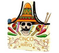 VAPOKF Yarn Storage Bag, Knitting Crochet Tote Bag, Yarn Holder with Pockets for Crocheting, Knitting Accessories (Day of The Dead Sugar Skull)