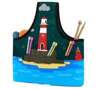 VAPOKF Yarn Storage Bag, Knitting Crochet Tote Bag, Yarn Holder with Pockets for Crocheting, Knitting Accessories (Lighthouse Nautical Cove)