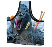 VAPOKF Yarn Storage Bag, Knitting Crochet Tote Bag, Yarn Holder with Pockets for Crocheting, Knitting Accessories (Japan Dinosaur Monster)